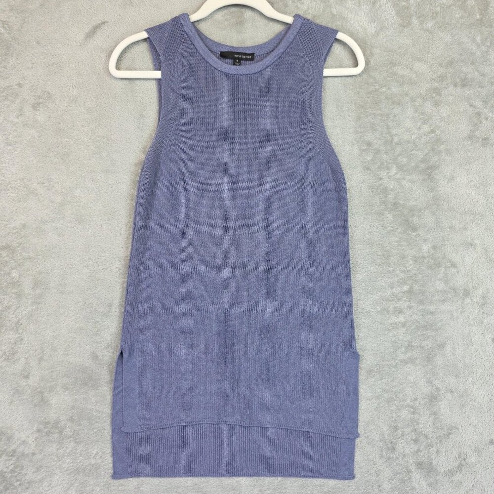 Harve Benard Sweater Tunic Womens Small Blue Sleeveless Ribbed Knit Tank Top